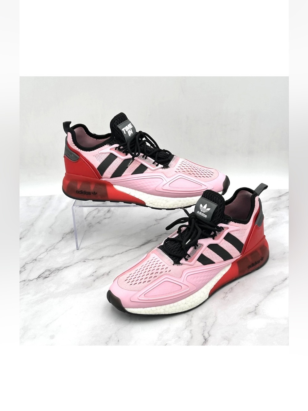 Adidas ZX 2K Boost Time In Ninja Shoes Mens Size 13 Pink Red Sneakers FZ0454